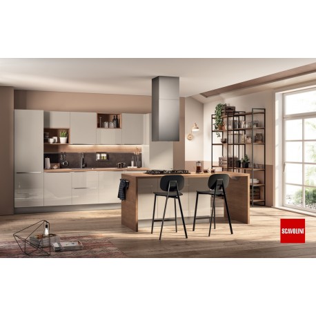 CUCINA MODELLO URBAN CON LAVASTOVIGLIE COMPOSIZIONE C04 MTL. 3,6 VERSIONE DX - SX  ANTE LACCATE 