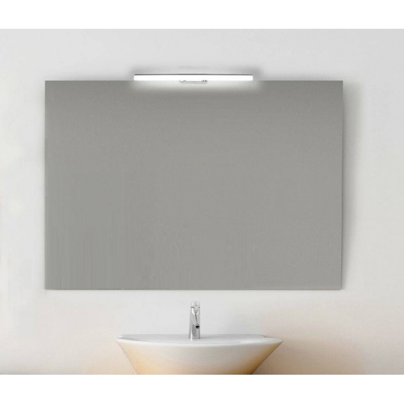 SPECCHIO DA BAGNO VENEZIA RETTANGOLARE 120 X 80 cm CON LAMPADA LED da 30 cm  - Arredo Casa