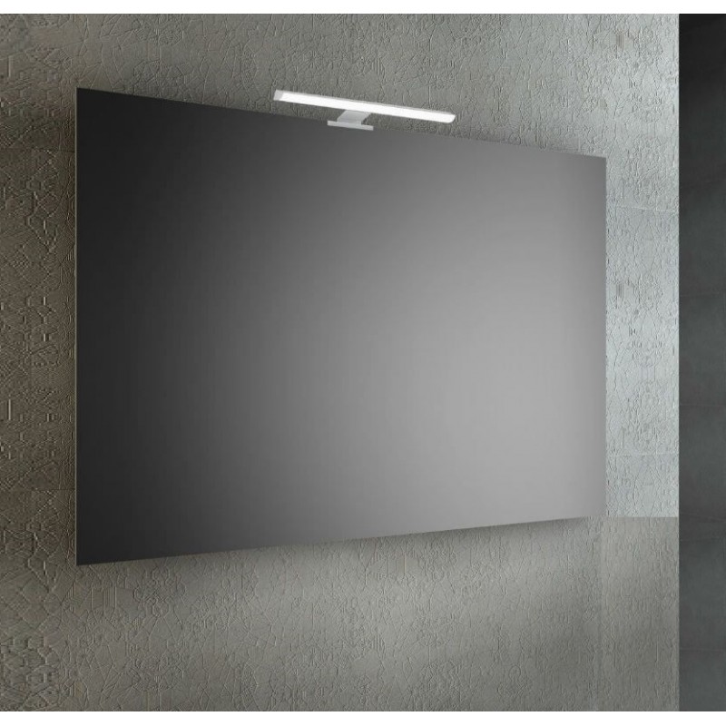 SPECCHIO DA BAGNO VENEZIA RETTANGOLARE 120 X 80 cm CON LAMPADA LED da 30 cm