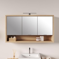 PENSILI BAGNO CON 3 ANTE A SPECCHIO CON APPLIQUE LUCE A LED