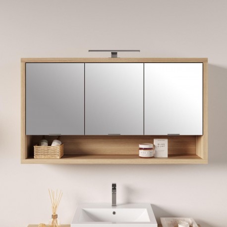 PENSILI BAGNO CON 3 ANTE A SPECCHIO CON APPLIQUE LUCE A LED - Arredo Casa