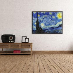 QUADRO SU TELA CANVAS INTELAIATO CON CORNICE MASSELLO NERA PRONTO DA APPENDERE