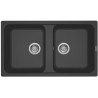 LAVELLO INCASSO ELLECI GRANITEK 86X50  2 VASCHE  FINITURA ANTRACITE OPACO