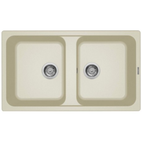 LAVELLO INCASSO ELLECI GRANITEK 86X50  2 VASCHE  FINITURA BIANCO ANTICO OPACO