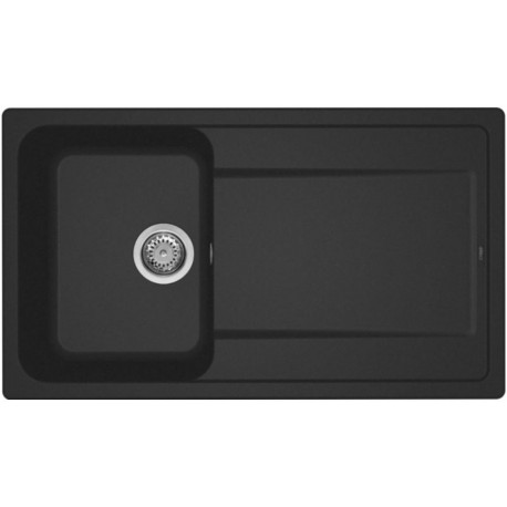 LAVELLO INCASSO ELLECI GRANITEK 86X50  1 VASCA CON GOCCIOLATOIO REVERSIBILE FINITURA NERO OPACO