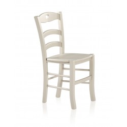 SEDIA CLASSICA MODELLO CHIC IN LEGNO LACCATO COLORE CORDA FONDINO SEDUTA IN LEGNO MASSELLO