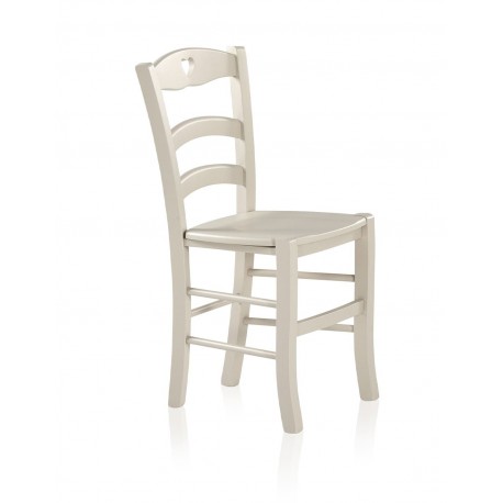 SEDIA CLASSICA MODELLO CHIC IN LEGNO LACCATO COLORE CORDA FONDINO SEDUTA IN LEGNO MASSELLO