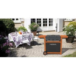 BARBECUE CAMPINGAZ ADELAIDE  DUAL GAS GPL E METANO FINITURA IN LEGNO DI ACACIA E  NERO