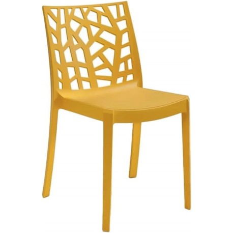 SEDIA MATRIX GIALLO SENAPE IN TECNOPOLIMERO  IN FIBRA DI VETRO IMPILABILE PER USO INTERNO ED ESTERNO 100% MADE IN ITALY