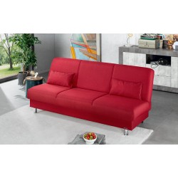 DIVANO LETTO RECLINABILE MODELLO CLICK CLACK  3 POSTI IN TESSUTO  ROSSO