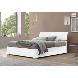 LETTO MATRIMONIALE EGOS  CON CONTENITORE BIANCO FRASSINO