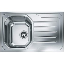 LAVELLO FRANKE  SERIE INCASSO 1 VASCA A SX IN ACCIAIO INOX AISI 304 18/10 MODELLO ONDA LINE 79 X 50