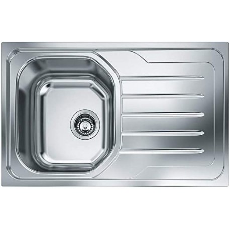 LAVELLO INCASSO ACCIAIO INOX AISI 304 18/10 MONOSTAMPO 1 VASCA DX 79 X 50 