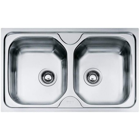 LAVELLO FRANKE  SERIE INCASSO 2 VASCHE IN ACCIAIO INOX AISI 304 18/10 MODELLO ONDA LINE 79 X 50