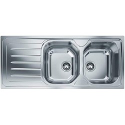 LAVELLO FRANKE  SERIE INCASSO 2 VASCHE A DX CON SCIVOLO  IN ACCIAIO INOX AISI 304 18/10 MODELLO ONDA LINE 116 X 50