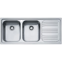 LAVELLO FRANKE  SERIE INCASSO 2 VASCHE A SX CON SCIVOLO  IN ACCIAIO INOX AISI 304 18/10 MODELLO RADAR 116 X 50