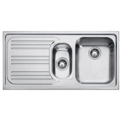 LAVELLO FRANKE  SERIE INCASSO 2 VASCHE A DX CON SCIVOLO  IN ACCIAIO INOX AISI 304 18/10 MODELLO RADAR 100 X 50