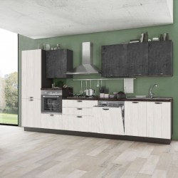 CUCINA COMPONIBILE MODELLO ARDESIA CON LAVASTOVIGLIE VERSIONE CON FRIGO SX