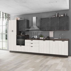 CUCINA COMPONIBILE MODELLO ARDESIA SENZA LAVASTOVIGLIE VERSIONE CON FRIGO SX