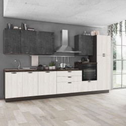 CUCINA COMPONIBILE MODELLO ARDESIA SENZA LAVASTOVIGLIE VERSIONE CON FRIGO DX