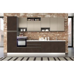CUCINA COMPONIBILE MODELLO NEW PATCH TITANIUM CON LAVASTOVIGLIE  E MANIGLIA A GOLA INTEGRATA ALL'ANTA