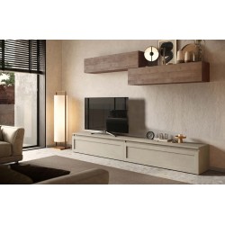 PARETE ATTREZZATA MODELLO LOGICA SMALL ART.101 FINITURA ARGILLA E NOCE  MERCURE