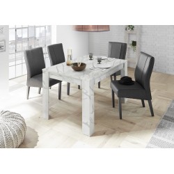 TAVOLO RETTANGOLARE ALLUNGABILE MODELLO CARRARA BIANCO L.137 -185 P.90