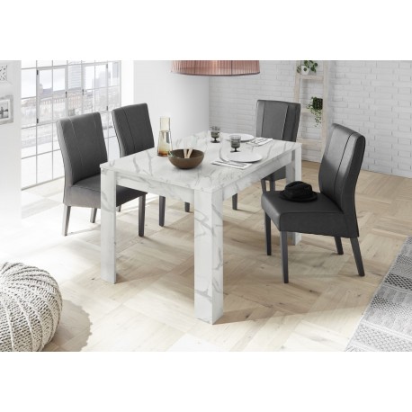 TAVOLO RETTANGOLARE ALLUNGABILE MODELLO CARRARA BIANCO L.137 -185 P.90