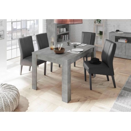 TAVOLO RETTANGOLARE ALLUNGABILE MODELLO URBAN FINITURA GRIGIO CEMENTO  L.137 -185 P.90
