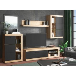 PARETE ATTREZZATA WEB WORD ROVERE E NERO OPACO