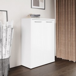 MADIA MODELLO ISTANBUL STRUTTURA BIANCO CON 2 ANTE LACCATE BIANCO LUCIDO