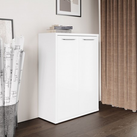 MADIA MODELLO ISTANBUL STRUTTURA BIANCO CON 2 ANTE LACCATE BIANCO LUCIDO