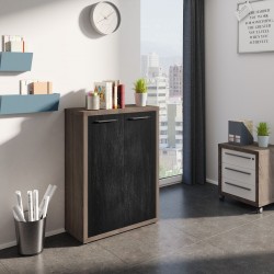 MADIA MODELLO ISTANBUL STRUTTURA ROVERE TARTUFO CON 2 ANTE LACCATE NERO CHALET