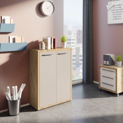 MADIA MODELLO ISTANBUL STRUTTURA ROVERE CHIARO CON 2 ANTE LACCATO CASHMERE