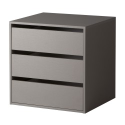 CASSETTIERA INTERNA ARMADIO EMPORIO COMPOSAD FINITURA GRIGIO PERLA 3 CASSETTI L. 58 P. 51 H. 60 CM.