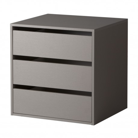 CASSETTIERA INTERNA ARMADIO EMPORIO COMPOSAD FINITURA GRIGIO PERLA 3 CASSETTI L. 58 P. 51 H. 60 CM.
