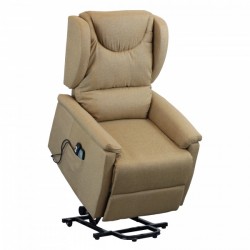 POLTRONA RELAX VALENCIA IN TESSUTO BEIGE CON 2 MOTORI ELETTRICI CON TELECOMANDO