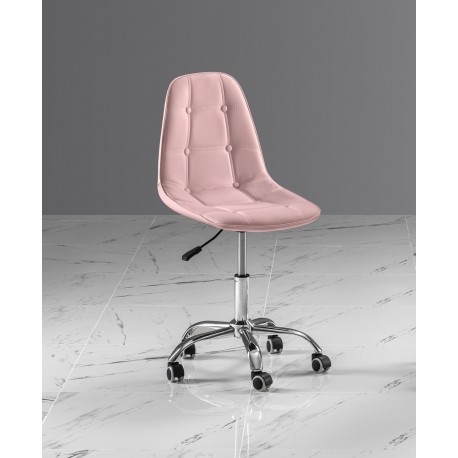 POLTRONCINA SEDIA GIREVOLE MODELLO ARIEL GAMBE CROMATE  IN ECOPELLE -  DISPONIBILE IN  4 FINITURE