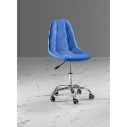 POLTRONCINA SEDIA GIREVOLE MODELLO ARIEL GAMBE CROMATE  IN ECOPELLE -  DISPONIBILE IN  4 FINITURE