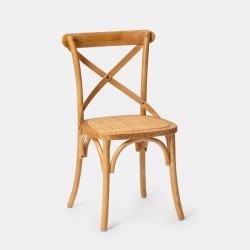 SEDIA MODELLO THONET IN LEGNO MASSELLO DI FRASSINO NATURALE CON  FONDELLO IN FIBRA DI RATTAN INTRECCIATO