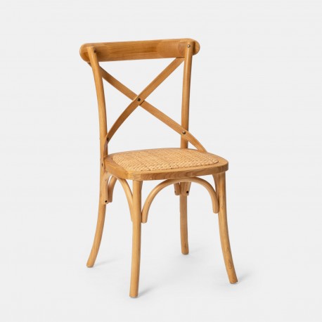 SEDIA MODELLO THONET IN LEGNO MASSELLO DI FRASSINO NATURALE CON  FONDELLO IN FIBRA DI RATTAN INTRECCIATO