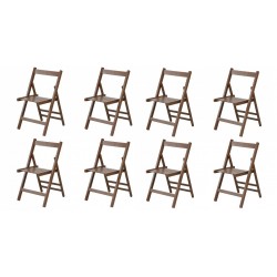 SET 8 SEDIE MODELLO ZETA PIEGHEVOLE IN LEGNO MASSELLO DI FAGGIO LACCATO NOCE