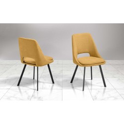 SEDIA MODELLO URBAN IN TESSUTO MICROFIBRA GIALLO CON STRUTTURA IN METALLO GALVANIZZATO NERO