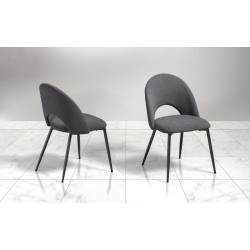 SEDIA MODELLO LILLY IN TESSUTO MICROFIBRA GRIGIO SCURO CON STRUTTURA IN METALLO GALVANIZZATO NERO