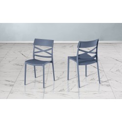 SEDIA FALKLAND  BLU AVIO IN TECNOPOLIMERO IN FIBRA DI VETRO IMPILABILE PER USO INTERNO ED ESTERNO 100% MADE IN ITALY