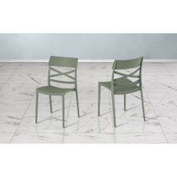 SEDIA FALKLAND VERDE IN TECNOPOLIMERO IN FIBRA DI VETRO IMPILABILE PER USO INTERNO ED ESTERNO 100% MADE IN ITALY