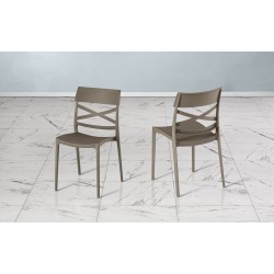 SEDIA FALKLAND TORTORA IN TECNOPOLIMERO IN FIBRA DI VETRO IMPILABILE PER USO INTERNO ED ESTERNO 100% MADE IN ITALY