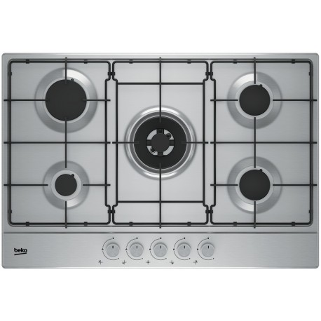 PIANO DI COTTURA BEKO INCASSO 5 FUOCHI A GAS  INOX DA 75 CM