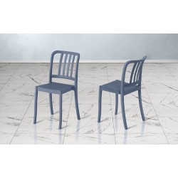 SEDIA SMARTIS  BLU AVIO IN TECNOPOLIMERO IN FIBRA DI VETRO IMPILABILE PER USO INTERNO ED ESTERNO MADE IN ITALY 100%