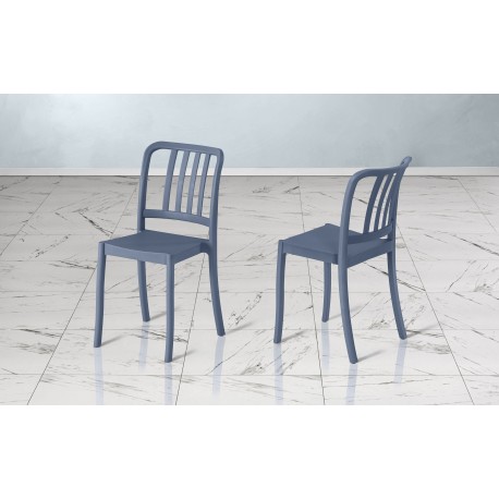 SEDIA SMARTIS  BLU AVIO IN TECNOPOLIMERO IN FIBRA DI VETRO IMPILABILE PER USO INTERNO ED ESTERNO MADE IN ITALY 100%